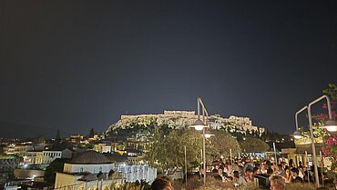 Akropolis bei Nacht