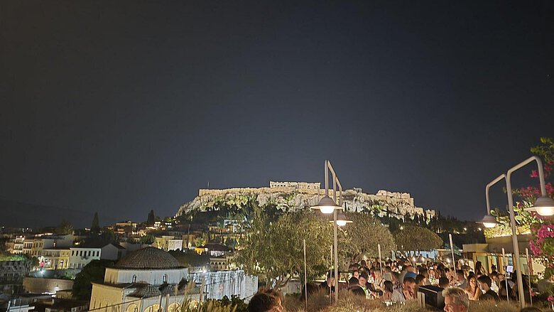 Akropolis bei Nacht