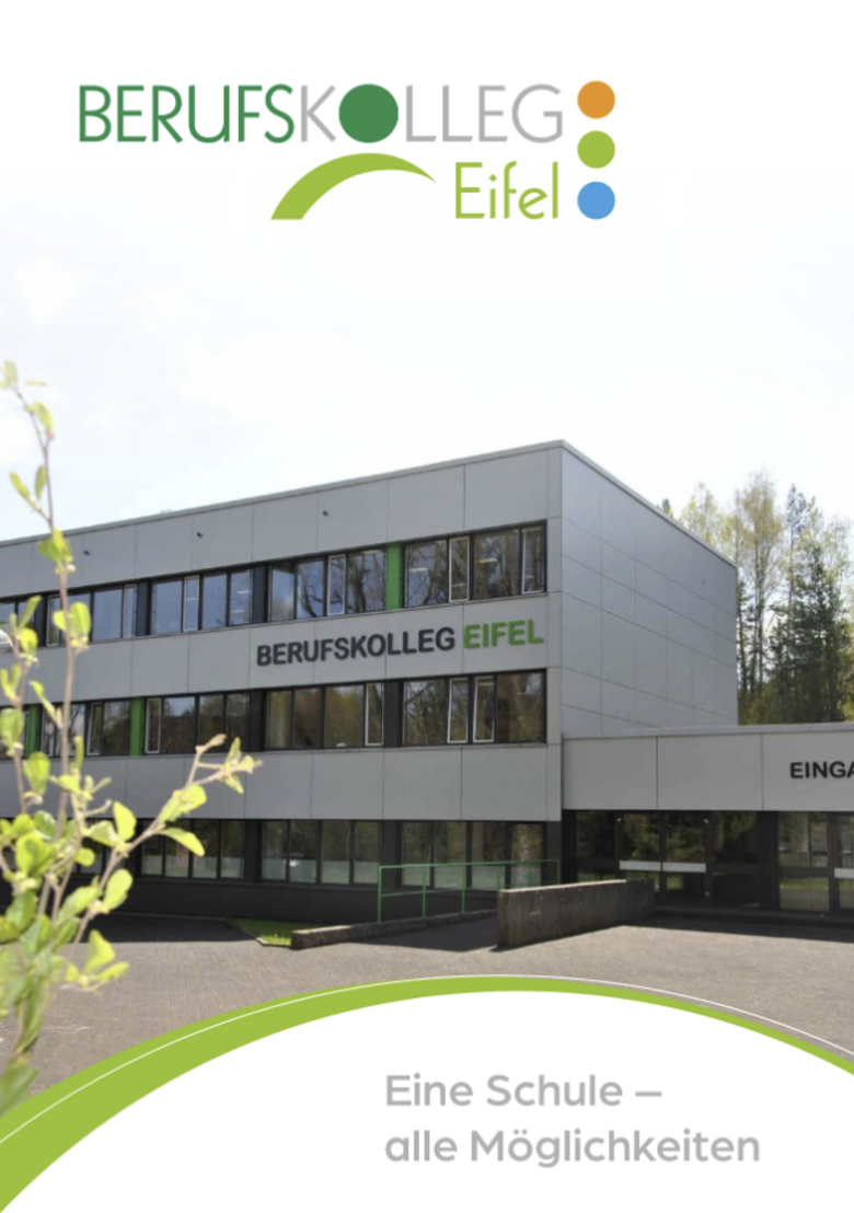 Titelseite der Broschüre mit Bild der Schule